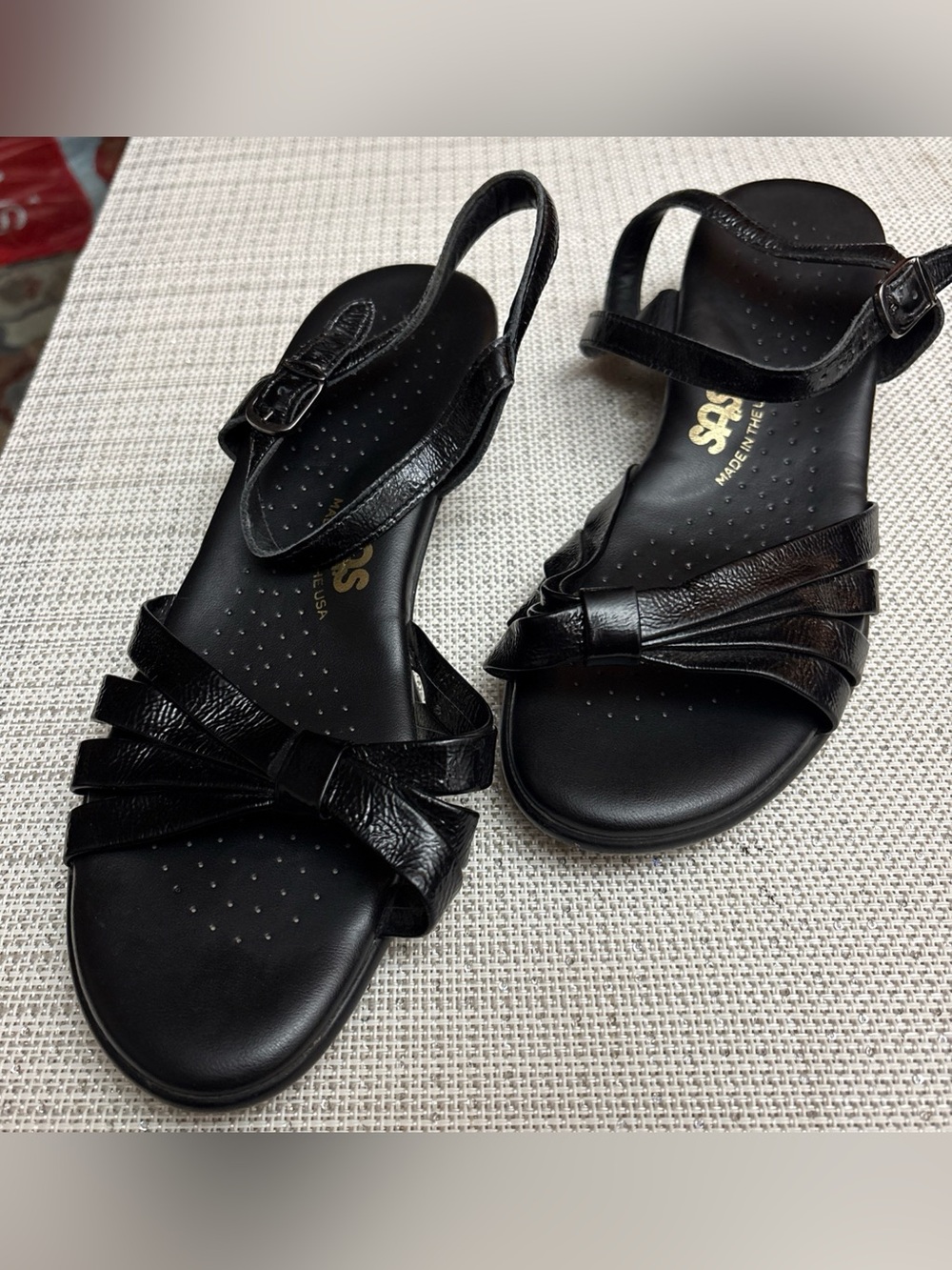 SAS Womens Black Slingback Comfort Sandals size 9